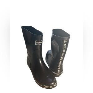 Juicy Couture Black Logo Rain Boots size 9